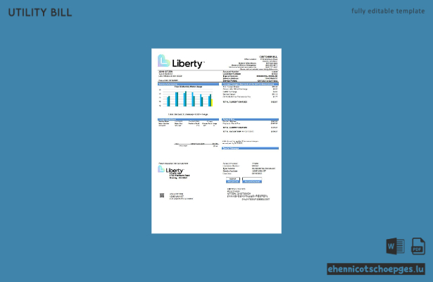 USA Kalifornien Liberty Utilities Beispielrechnungsvorschau